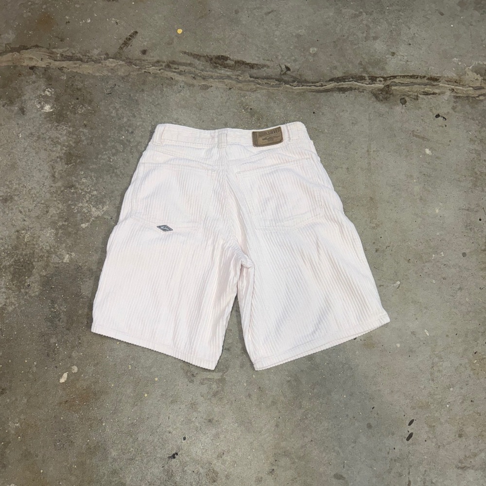 Quiksilver Corduroy Shorts Mens 30 Cream Baggy Wide Vintage